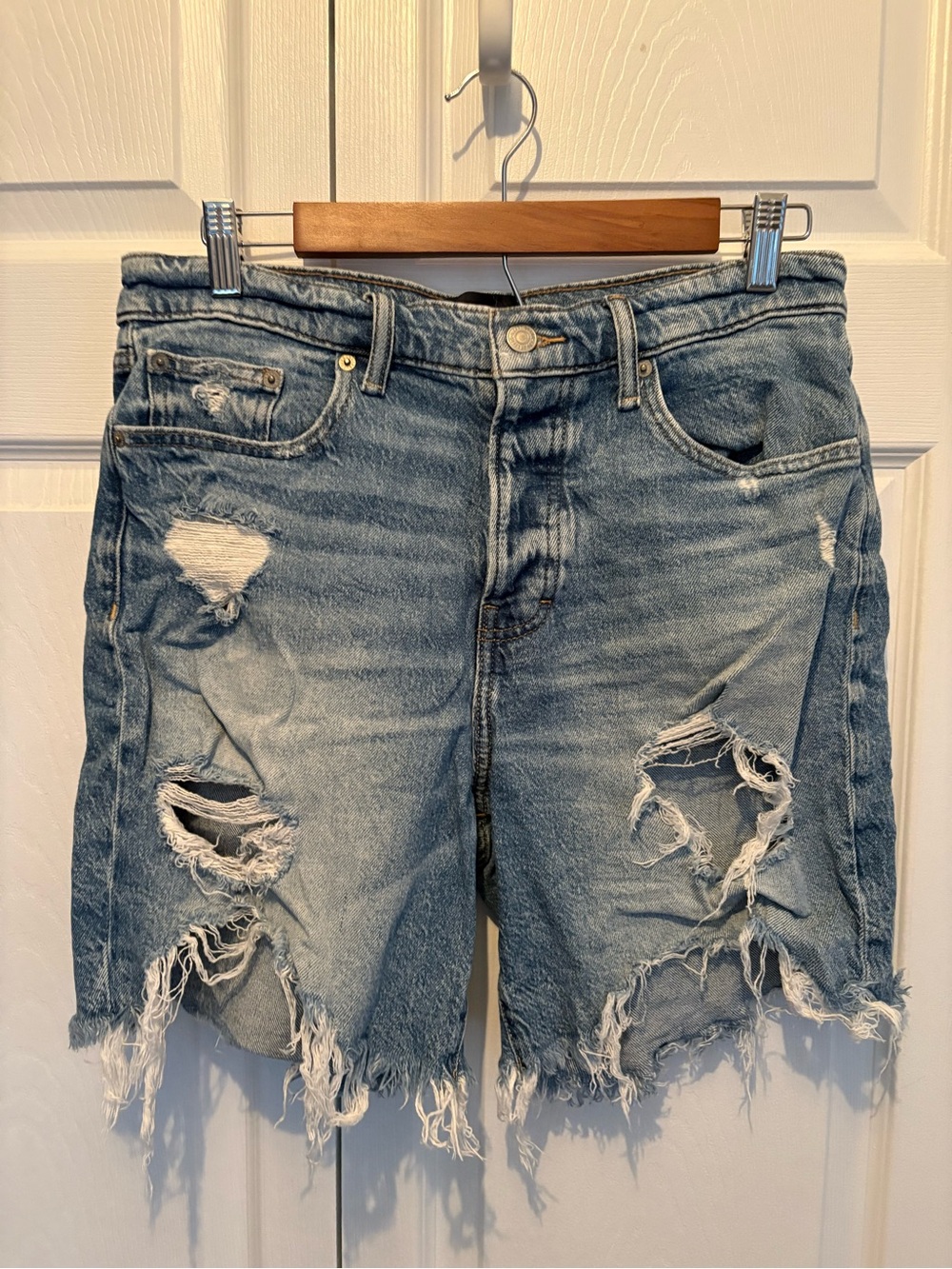 Lucky Brand Distressed Light Blue Denim Women's Shorts